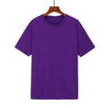 Men's loose fit black cotton t-shirt with short sleeves on a hanger