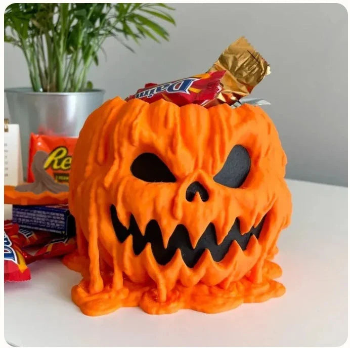 Spooky Pumpkin Candy Bowl - A Unique and Durable Halloween Decoration for Distributing Treats and Adding Festive Flair