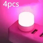 Compact USB LED night light in multiple colours for eye protection and portable use