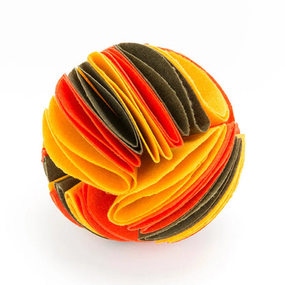 Foldable Dog Snuffle Ball in various colors for pet training and feeding