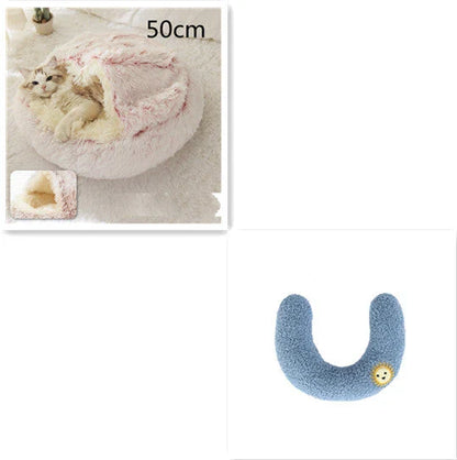 Warm plush pet bed for cats and dogs in various colours and sizes