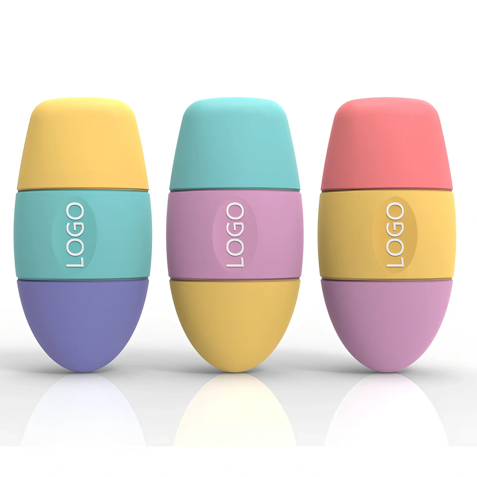 Pink silicone ice face roller mould for cooling massages, reducing pores and dark circles, compact 10-15cm design