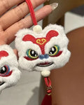 Chinese-style cartoon plush lion keychain ornament with Star Stone decoration in blue colour