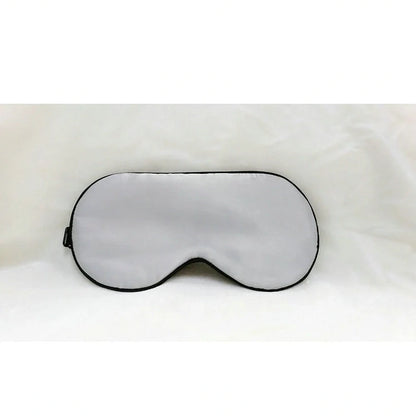 Silk eye mask with ice cube gel insert showing navy blue colour and adjustable strap