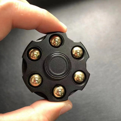 Brass gun revolver bullet fidget toy spinner with detachable rotating parts