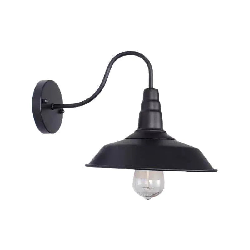 Retro style villa courtyard wall lamp in copper or silver finish with right angle or oblique bevel design
