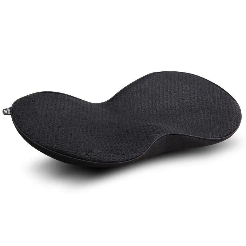 Flat black memory foam car height adjustment cushion on vehicle seat