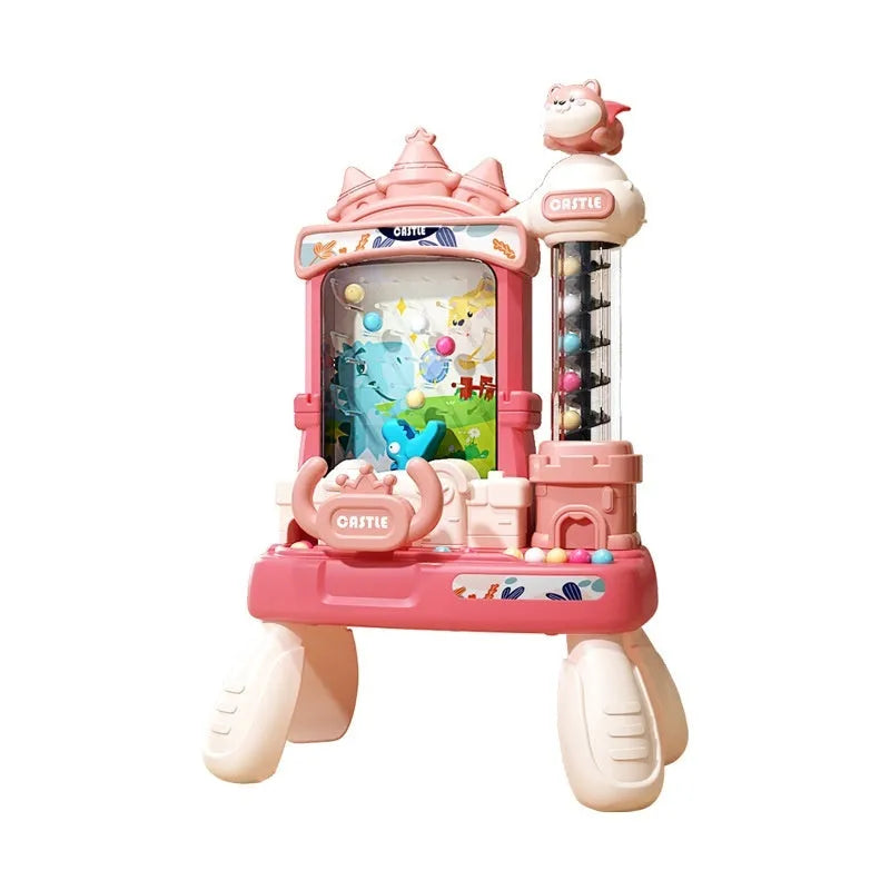 Children's desktop educational toys with beans, plastic, sound light rotation, pink green options, battery