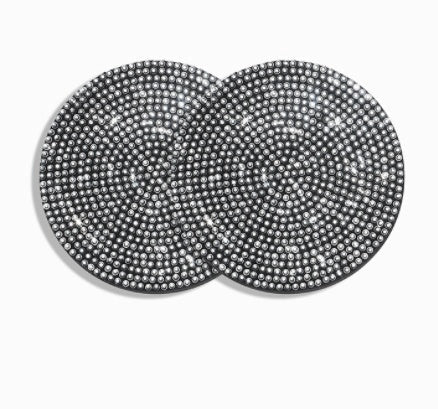 Bling car coasters with crystal rhinestones for cup holders, available in multiple colours