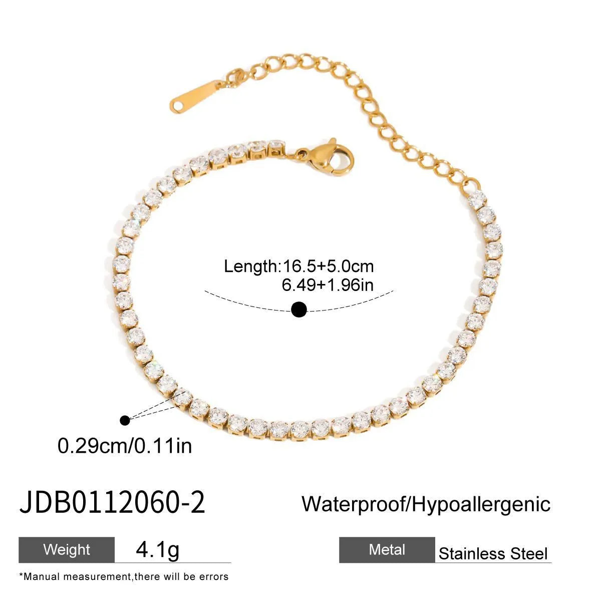 Stainless steel women's bracelet with electroplated finish in European and American style