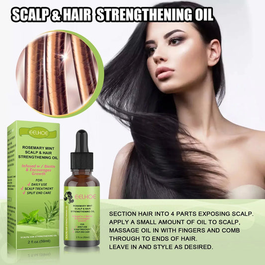 Rosemary Mint Hair Growth Fluid Scalp Massage 59ml bottle with natural plant extracts