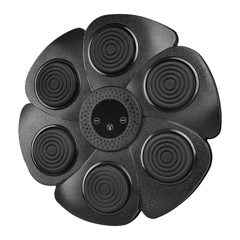 Black smart music boxing wall target with lights, paired with half-finger boxing gloves.