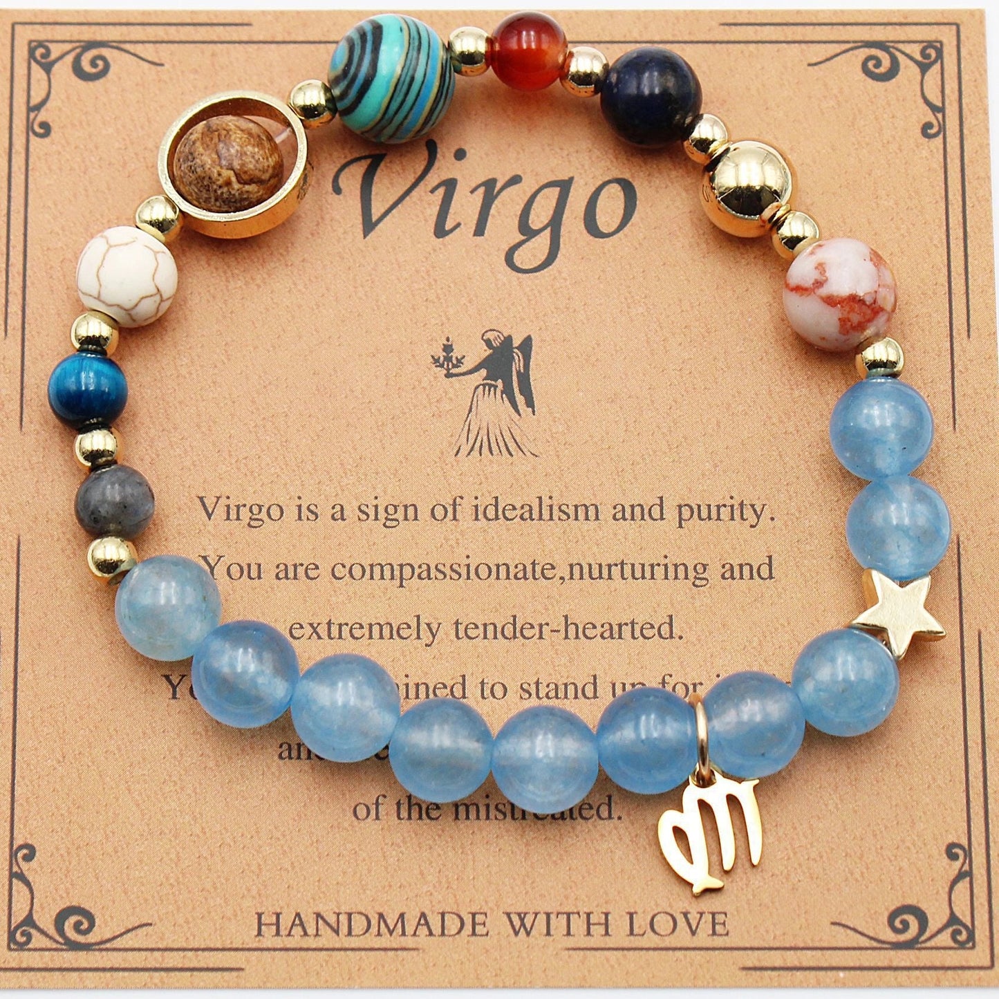 Twelve Constellations Natural Stone Beaded Bracelets - Unisex Astrological Jewellery