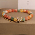 Women's Fu Lu Shou crystal bracelet with a V-shaped zircon stone in a cartoon style design.
