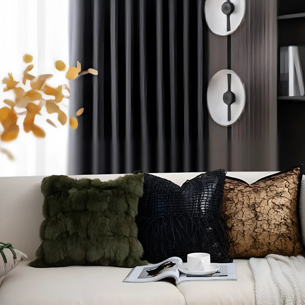 Geometric pattern cushion cover in Misty Forest series, 45x45cm coreless, with pp cotton filler