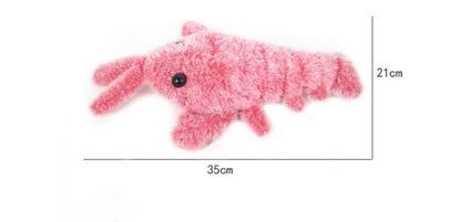 USB rechargeable interactive cat toy with lifelike jumping lobster design and swinging tail action