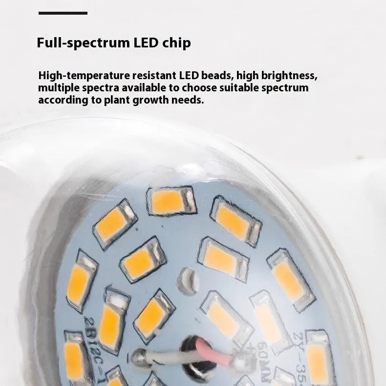LED plant grow light bulb with PC shell and E27 base for indoor cultivation