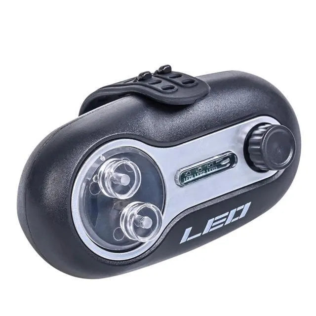 Telescopic fishing rod alarm with night fishing induction lamp in blue wheel style