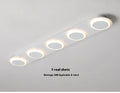Matte white strip ceiling lamp with iron and acrylic shade, 3 heads, for hallway