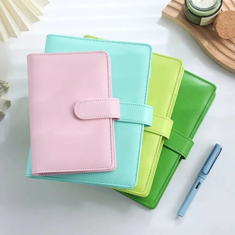 A5 PU leather zippered notebook shell in a solid colour, shown closed and flat.