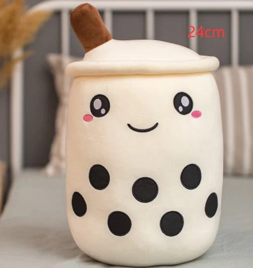 Strawberry Milk Tea Plush Boba Cup Toy in various colours and sizes