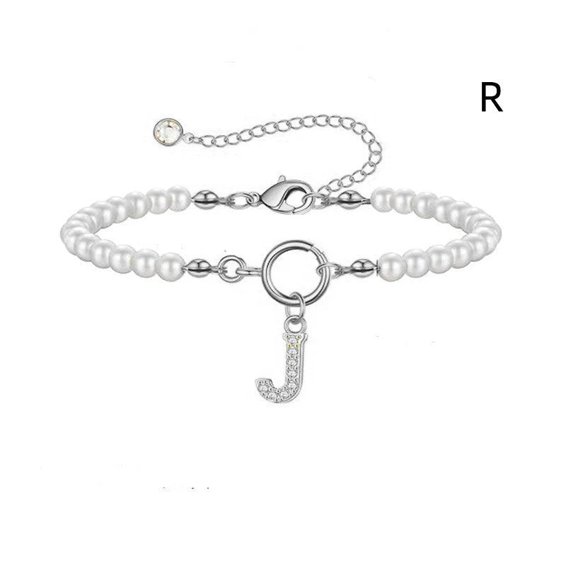 2024 personalised initial pearl bracelet for women with toggle clasp