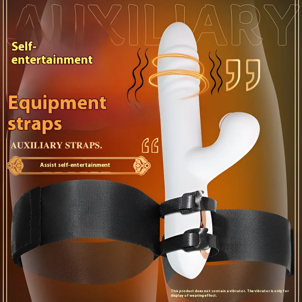Black knitted belt adult toy appliance strap on a plain background