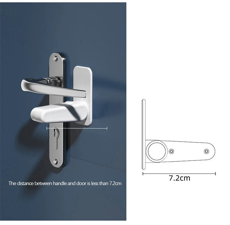 Child and pet safety door lever lock in FS16 Apple White, made from durable ABS material