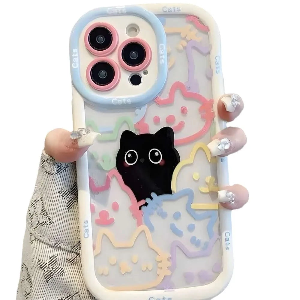 TPU shockproof phone case for iPhone in black, red, yellow, green, or other colours with sprayed finish DIY style