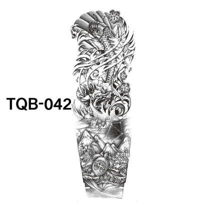 Waterproof full arm tattoo sticker with vibrant designs for temporary body art