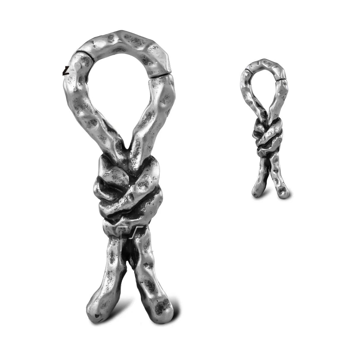 Copper creative bends auricle earring with 4mm gauge and hitched design for cartilage piercing