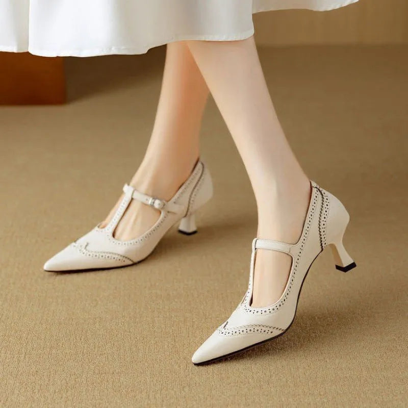 Women's black and white vintage stiletto high heels with skull engraving and super high 8cm+ heels