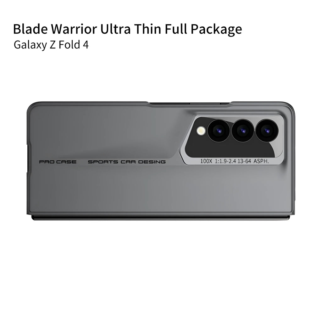 Folding blade phone case for Samsung Z Fold 4, hard PC, frosted finish, Cool Black colour, creative design