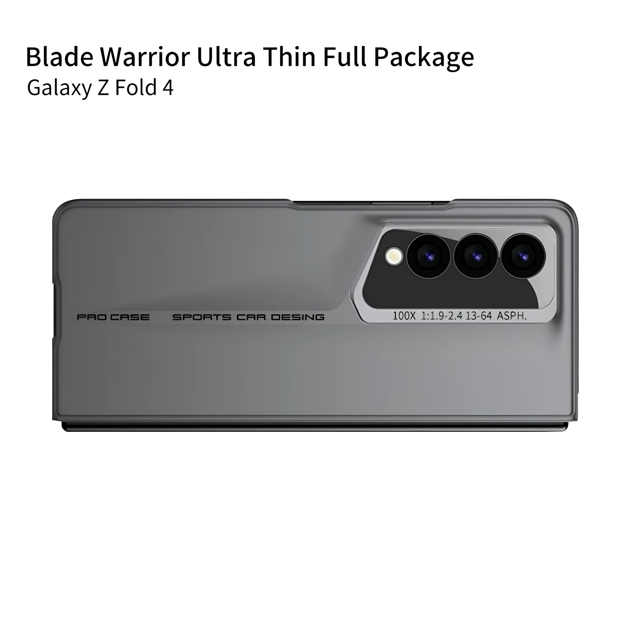 Folding blade phone case for Samsung Z Fold 4, hard PC, frosted finish, Cool Black colour, creative design