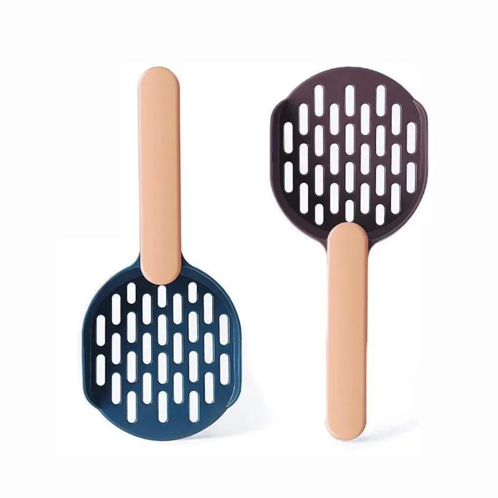 Blue plastic cat litter shovel scoop for cleaning litter boxes and cat toilets