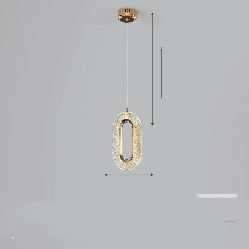 Zinc alloy LED small chandelier with acrylic lamp body, 20cm diameter, Lucky Bag model, fish line design
