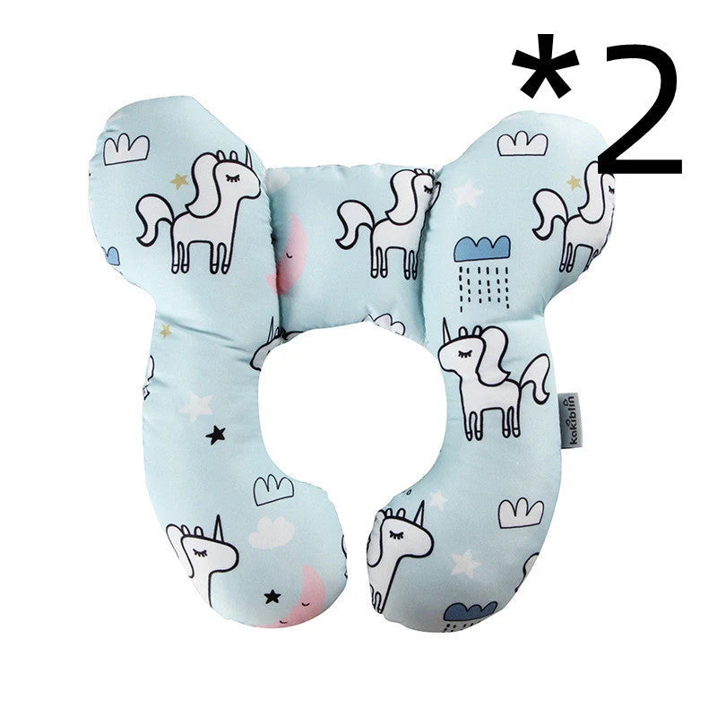 U-shaped baby head support pillow in various styles for car safety seats