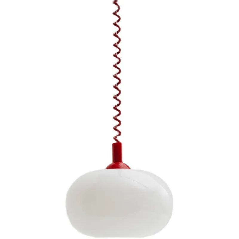 Chinese style glass chandelier D25CM red flexible wire for bedside restaurant hotel simple modern