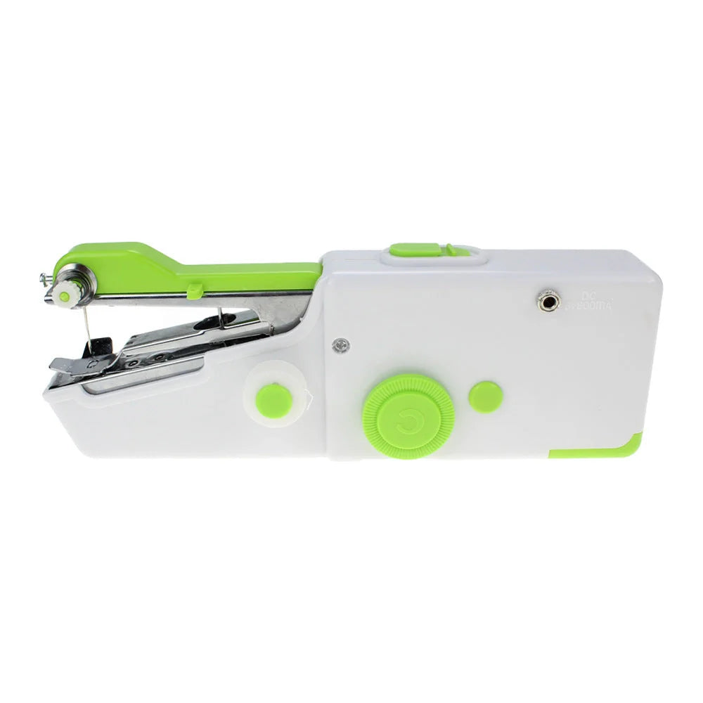 Portable mini hand sewing machine in various colours for quick fabric repairs