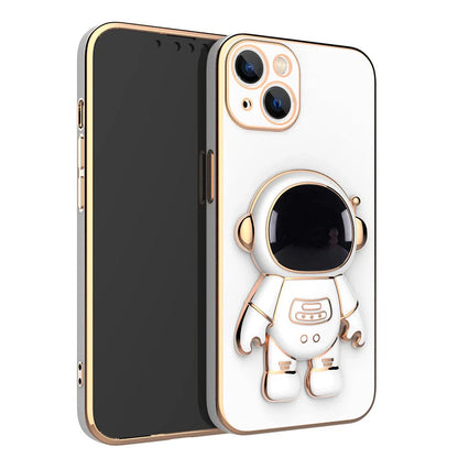 3D Astronaut Phone Case with Anti-Drop Electroplating Bracket for iPhone