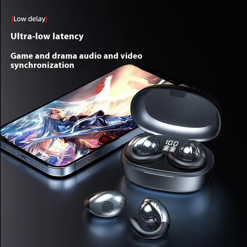 S29 wireless Bluetooth headset binaural non in-ear mini-portable in black with digital display charging case