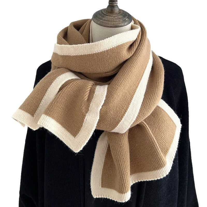 Knitted wool scarf in six colours for winter warmth and style