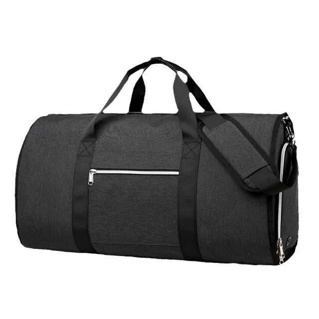 Oxford cloth storage bag with dry-wet separation compartments in grey colour option