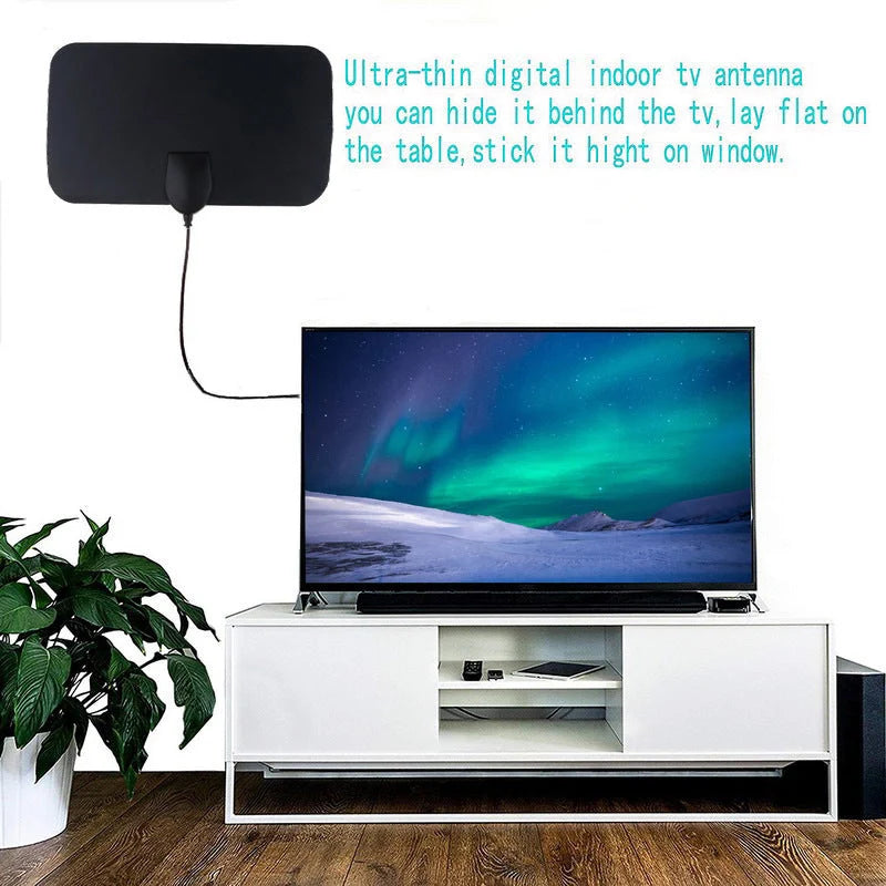 Mini HDTV indoor antenna for European and American digital TV with black box packaging