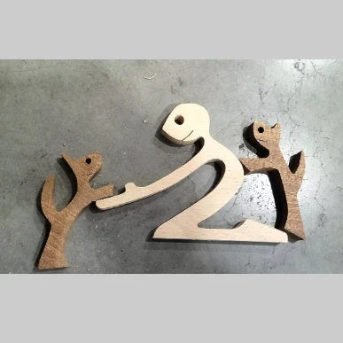 Nordic style wooden office desktop ornament with polished finish