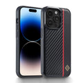 Black anti-fall phone shell with frosted imitation leather and plaid pattern for Apple iPhone