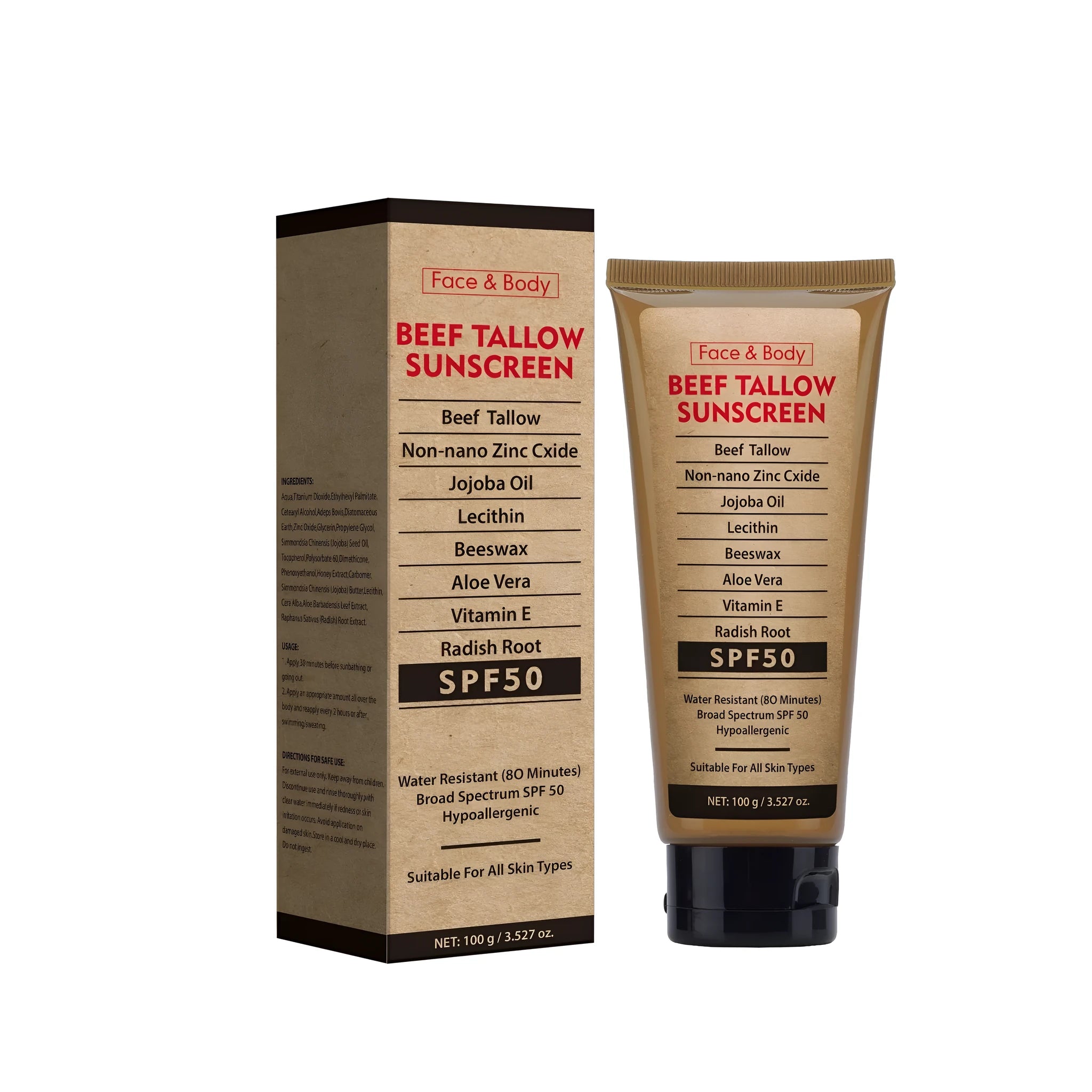 A 100g tube of organic grass-fed butter waterproof protective body cream.