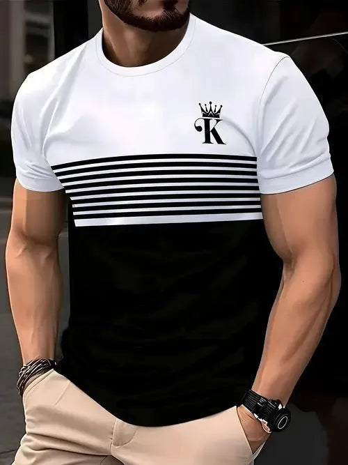 Men's loose fit short sleeve polyester t-shirt in multiple colour options with size range displayed