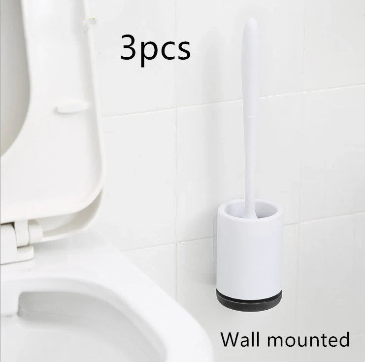 Non-stick Hair Soft Plastic Brush Head Toilet with durable TPR bristles