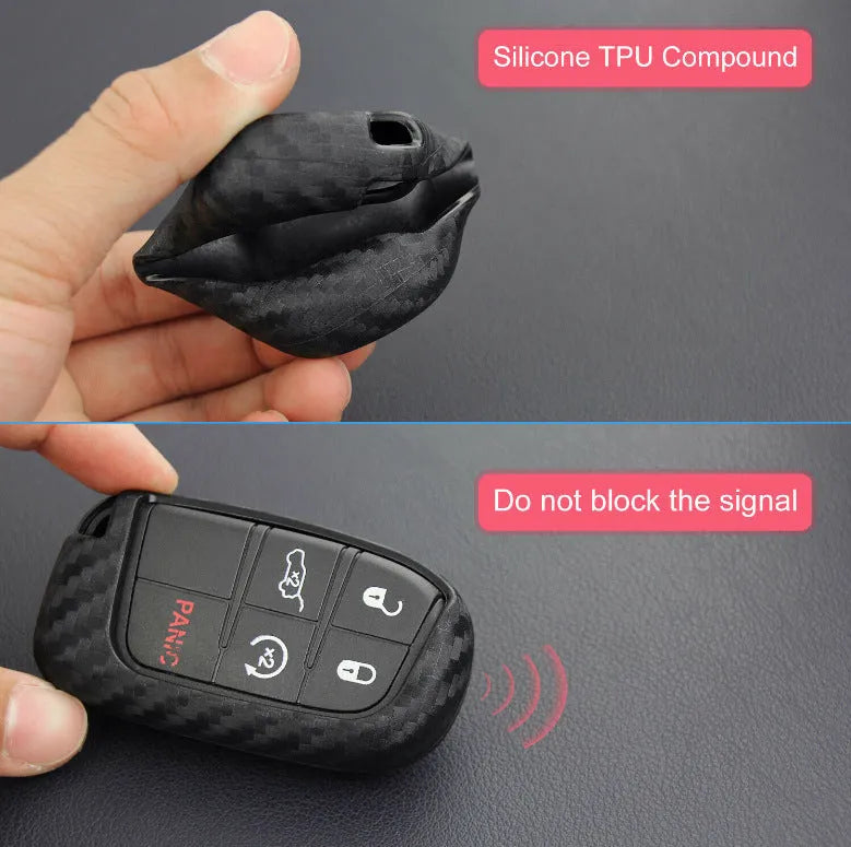 Silicone protective case for Dodge Chrysler Fiat car remote key with large head buckle option